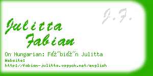 julitta fabian business card
